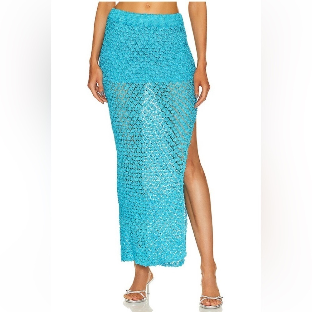 NWT SER.O.YA Sandy Crochet Skirt in Turquoise